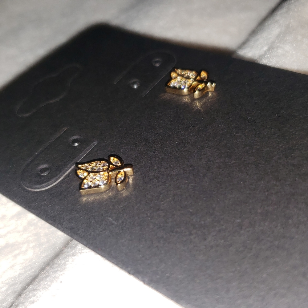 Tulip/Rose 18K Plated Gold with Crystals Design